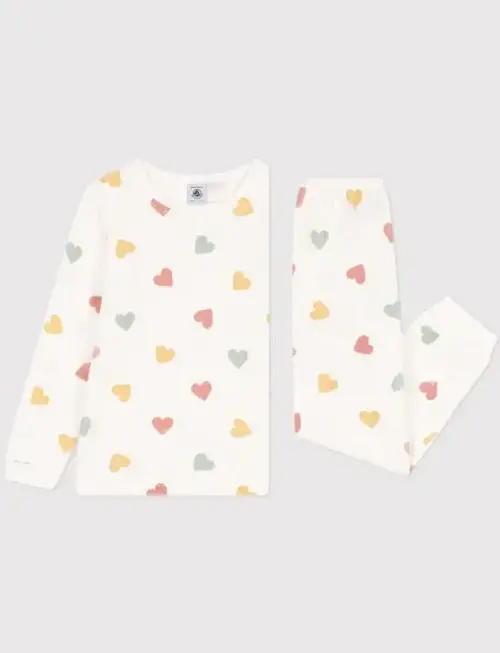 Petit Bateau Petit Bateau Fluwelen Pyjama Hartjesprint