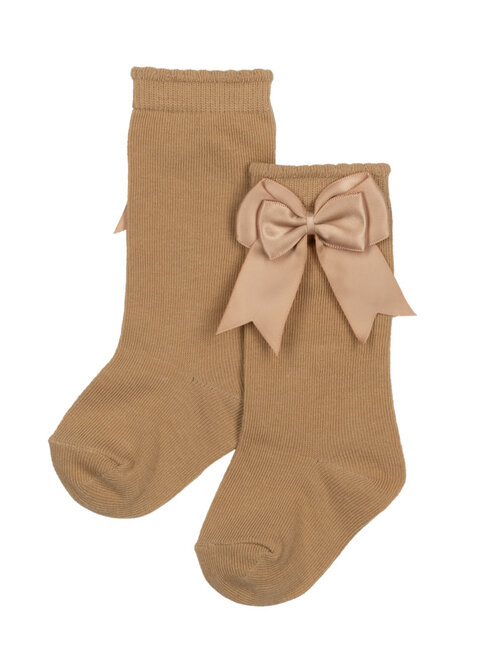 Natini Natini Kniekousen Bow Satin Beige