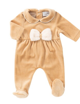 Natini Natini Babygrow Bow Fur Beige