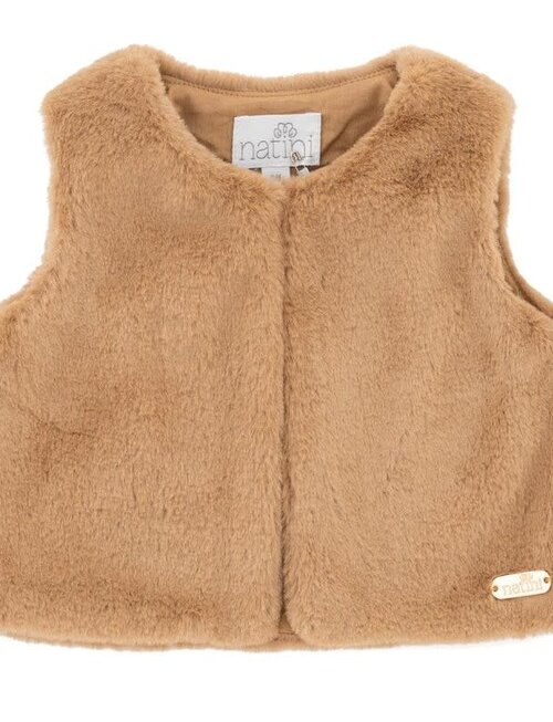 Natini Natini Gilet Fur Dark Beige