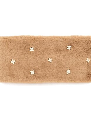 Natini Natini Headband Fur Flowers Dark beige