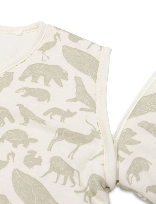 Jollein Jollein Slaapzak Met Afritsbare Mouw Animals Olive Green