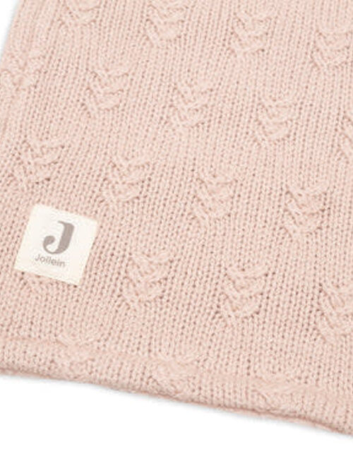 Jollein Jollen Deken Wieg 75 x 100  Grain Knit - Wild Rose/Velours