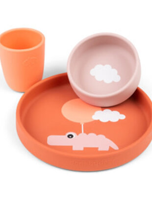 Done by Deer Done by Deer Dinnerset Silicone Happy Clouds Papaya