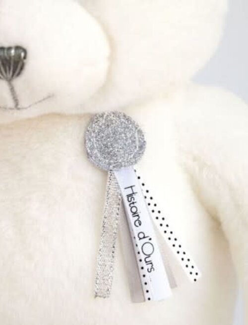 Histoire d'Ours Histoire d'Ours Teddybeer Wit/Glitter 40 cm