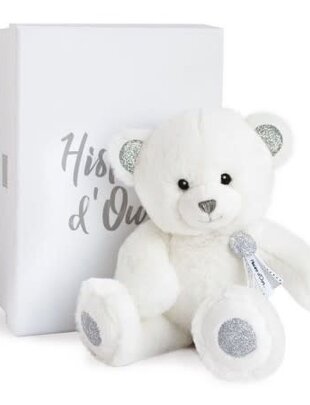 Histoire d'Ours Histoire D'Ours Teddybeer Wit/Glitter 25 Cm