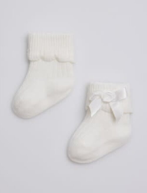 In Control In Control Kousen Newborn Rib/Bow Off White