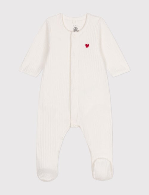 Petit Bateau Petit Bateau Pyjama Wit Met Rood Hartje