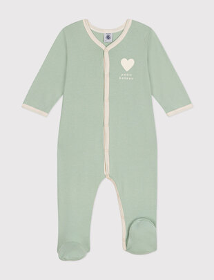 Petit Bateau Petit Bateau Pyjama Met Hart Groen