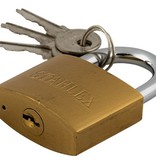 Stahlex Hangslot 38 mm goudkleur – zwaar hangslot met geharde beugel