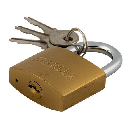 Stahlex Hangslot 38 mm goudkleur – zwaar hangslot met geharde beugel