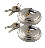 Lock-it 2 Stück Edelstahl Diskusschlösser 70mm gleichschließend