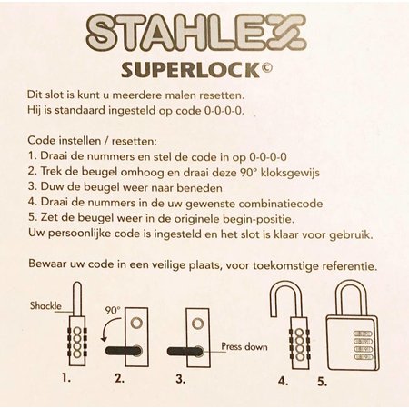 Stahlex 7 Stück Cijferhangsloten Grau/Rot