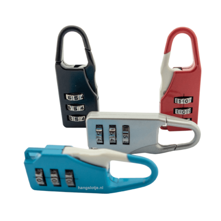 Cijfer-slot 20mm Rood-Blauw-Grijs-Zwart