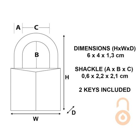 Masterlock Hardstalen Bügel 22mm - diameter 6mm