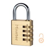 Masterlock Aluminium Vorhängeschloss 40mm mit Messing Ausführung