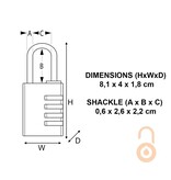 Masterlock Aluminium Vorhängeschloss 40mm mit Messing Ausführung