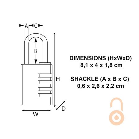 Masterlock Aluminium Vorhängeschloss 40mm mit Messing Ausführung
