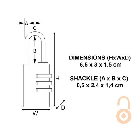 Masterlock Massives Zahlenschloss Messing 30mm