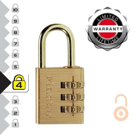 Masterlock Massives Zahlenschloss Messing 30mm