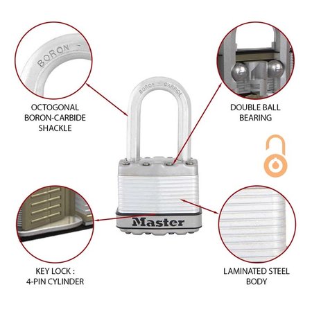 Masterlock Excell Hangslot - 4 sleutel