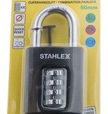 Stahlex Zahlenschloss - 50mm - Schwarz - Easy Release