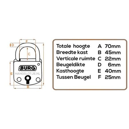 Burgwächter Stahl-Vorhängeschloss mit Nieten 26mm