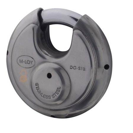 M-loy Diskus-Vorhängeschloss Edelstahl 5 Stifte 70mm