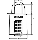 Stahlex Zahlenschloss - 50mm - Schwarz - Easy Release