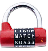 Buchstabenschlösser 65mm Wortschloss - Roter Ausführung