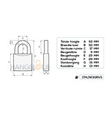 Mejawa Mejawa Hangslot RVS 30mm - AISI316/A4