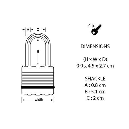 Masterlock Hangslot weerbestendig - hoge beugel
