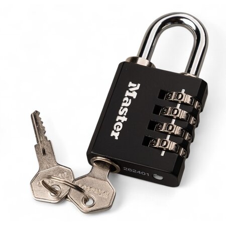Masterlock Zahlenschloss mit Override-Schlüssel - selbst einstellbarer Zahlencode