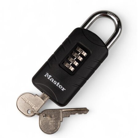 Masterlock Zahlenschloss mit Override-Schlüssel - selbst einstellbarer Zahlencode - Zware Ausführung
