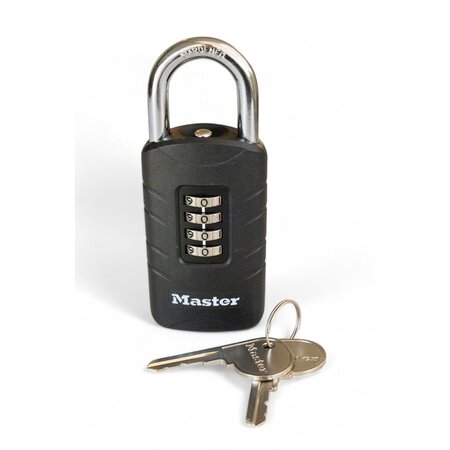 Masterlock Cijferhangslot met herstelsleutel - zelf-instelbare cijfercode - Zware uitvoering