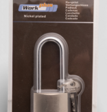 Work-it Hangslot 38 mm met hoge beugel 60 mm – blanco kast geschikt voor graveren