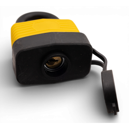 Work-it Spatwaterdicht hangslot 40 mm met beschermkap – geschikt voor buitengebruik