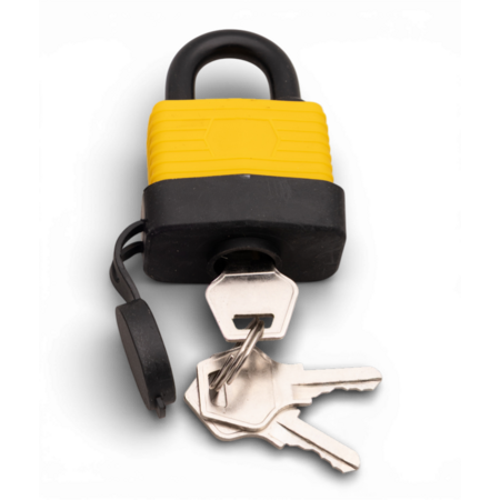 Work-it Spatwaterdicht hangslot 40 mm met beschermkap – geschikt voor buitengebruik