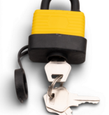 Work-it Spatwaterdicht hangslot 40 mm met beschermkap – geschikt voor buitengebruik