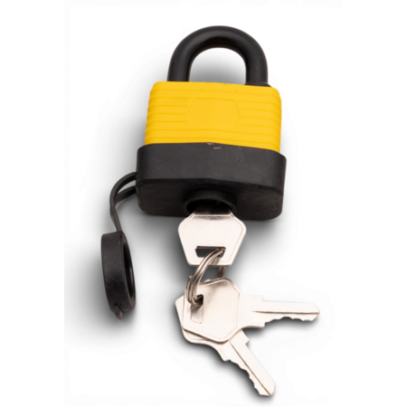 Work-it Spatwaterdicht hangslot 40 mm met beschermkap – geschikt voor buitengebruik