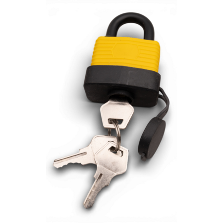 Work-it Spatwaterdicht hangslot 40 mm met beschermkap – geschikt voor buitengebruik