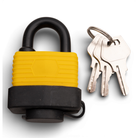 Work-it Spatwaterdicht hangslot 40 mm met beschermkap – geschikt voor buitengebruik