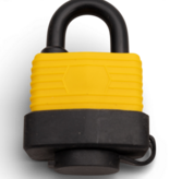 Work-it Spatwaterdicht hangslot 40 mm met beschermkap – geschikt voor buitengebruik