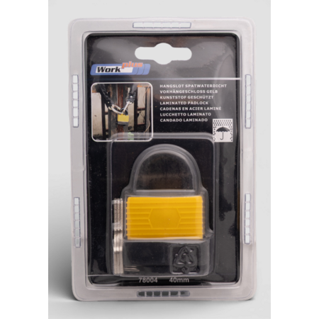 Work-it Spatwaterdicht hangslot 40 mm met beschermkap – geschikt voor buitengebruik