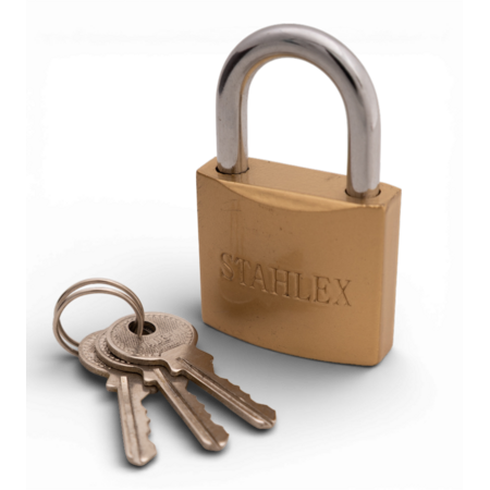 Stahlex Hangslot 38 mm goudkleur – zwaar hangslot met geharde beugel