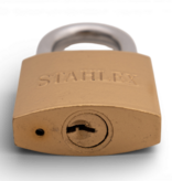 Stahlex Hangslot 38 mm goudkleur – zwaar hangslot met geharde beugel