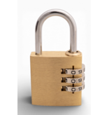 Tri-Circle Cijfersloten Messing 30mm