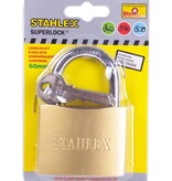Stahlex Groß Vorhängeschloss 60mm goldfarben mit gehärtetem Bügel und 3 Schlüssel