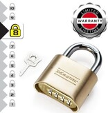 Masterlock Master Lock 175EURD Zahlenschloss 51mm mit massiv Messing Gehäuse und einstellbarer Zahlencode