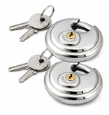 Lock-it 2 Stück Edelstahl Diskusschlösser 70mm gleichschließend